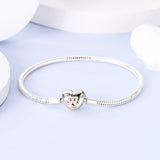 925 Sterling Silver Best Friend Heart Clasp Bracelet for Charms Jewelry Women