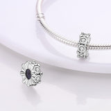 925 Sterling Silver Spacer Charm Stopper for Bracelets Fine Jewelry Women Pendant Necklace