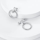 925 Sterling Silver White Sparkle Stud Earrings for Women Fine Jewelry Fashion Accessory