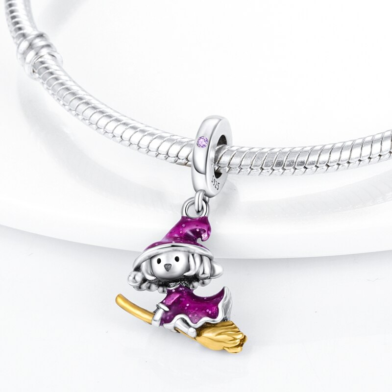 Sterling Silver Witch Charm, Witch Charm 925 Silver