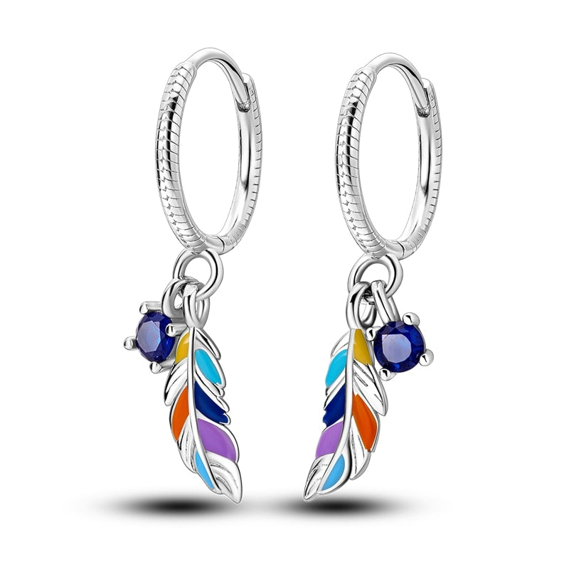 Pandora spiritual deals feather earrings