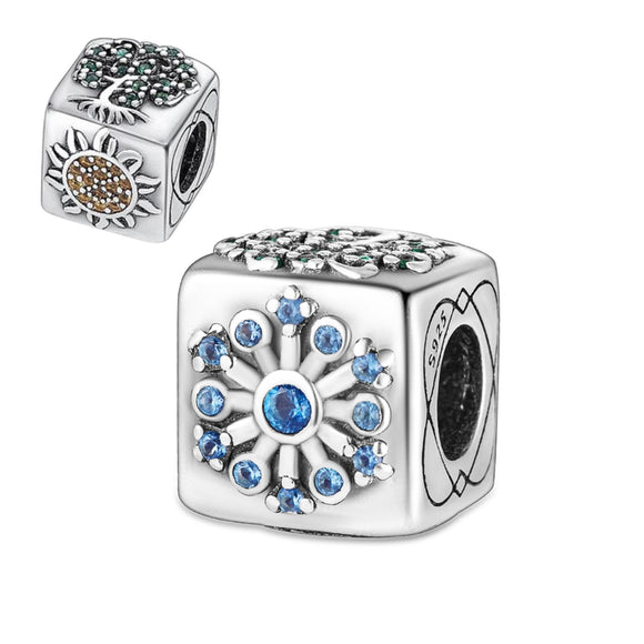 925 Sterling Silver Four Seasons Charms for Bracelets Fine Jewelry Women Pendant