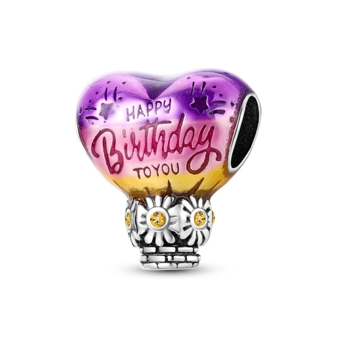 925 Sterling Silver Happy Birthday Hot Air Balloon Charm – Zarabelas