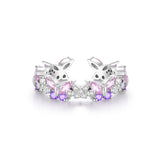 925 Sterling Silver Purple Butterflies Ring for Women Fine Jewelry