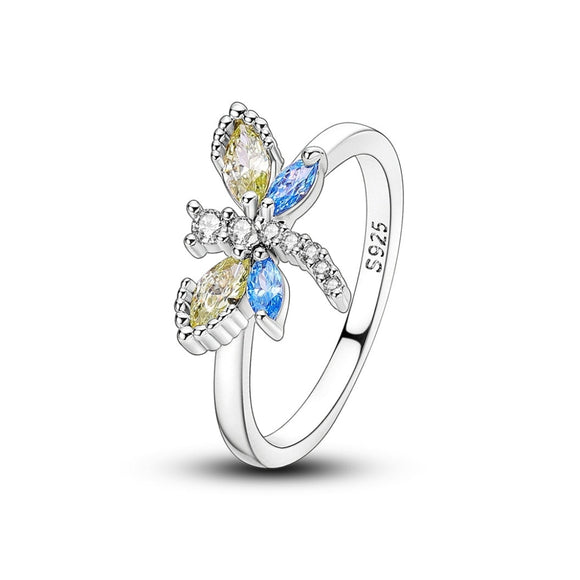 925 Sterling Silver Dragonfly Ring for Women Fine Jewelry Fashion Accessory