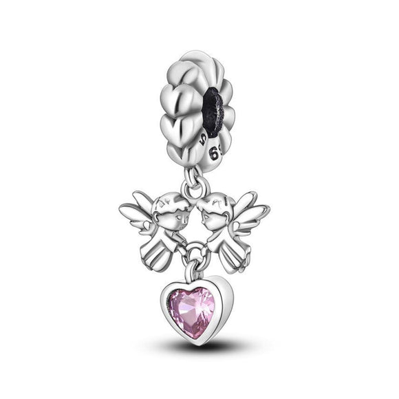925 Sterling Silver Angels Charm for Bracelets Fine Jewelry Women Pendant