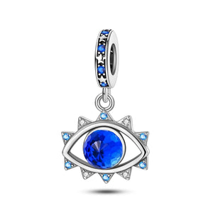 925 Sterling Silver Protection Eye Charm for Bracelets Fine Jewelry Women Pendant