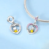 925 Sterling Silver Kitty Cat Love Charm for Bracelets Fine Jewelry Women Pendant