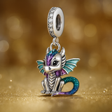925 Sterling Silver Dragon Charm for Bracelets Fine Jewelry Women Pendant