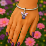 925 Sterling Silver Purple Dragonfly Charm for Bracelets Fine Jewelry Women Pendant