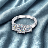 925 Sterling Silver White Moissanite Ring