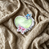 925 Sterling Silver Heart Summer Butterflies Charm for Bracelets Fine Jewelry Women