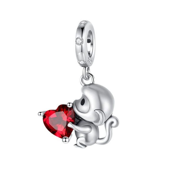 925 Sterling Silver Little Monkey Charm for Bracelets Fine Jewelry Women Pendant