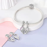 925 Sterling Silver Sister Forever Charm for Bracelets Fine Jewelry Women Pendant