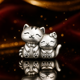 925 Sterling Silver Kitty Cats Charm for Bracelets Fine Jewelry Women