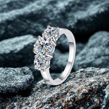 925 Sterling Silver White Moissanite Ring for Women Fine Jewelry Engagement