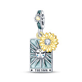 925 Sterling Charm The Sun Charm for Bracelets Fine Jewelry Women Pendant