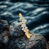 925 Sterling Silver 0.3 CT Moissanite Gold-Plated Ring