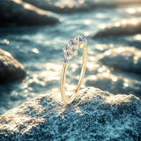 925 Sterling Silver 0.3 CT Moissanite Gold-Plated Ring