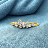 925 Sterling Silver 0.3 CT Moissanite Gold-Plated Ring