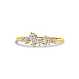925 Sterling Silver 0.3 CT Moissanite Gold-Plated Ring