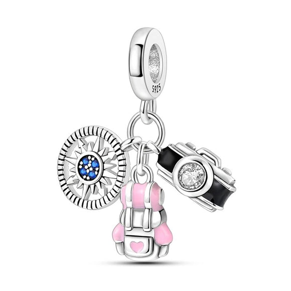 925 Sterling Silver Adventure Travel Charm for Bracelets Fine Jewelry Women Pendant