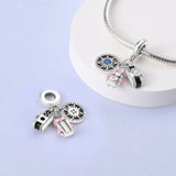 925 Sterling Silver Adventure Travel Charm for Bracelets Fine Jewelry Women Pendant