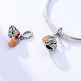 925 Sterling Silver American Football Charm for Bracelets Fine Jewelry Women Pendant