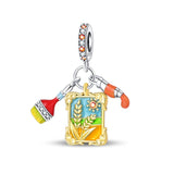 925 Sterling Silver Autumn Painting Charm for Bracelets Fine Jewelry Women Pendant