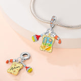 925 Sterling Silver Autumn Painting Charm for Bracelets Fine Jewelry Women Pendant