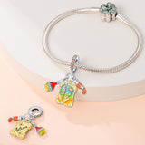 925 Sterling Silver Autumn Painting Charm for Bracelets Fine Jewelry Women Pendant