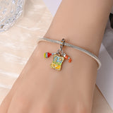 925 Sterling Silver Autumn Painting Charm for Bracelets Fine Jewelry Women Pendant