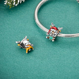 925 Sterling Silver Baby Reindeer Charm for Bracelets Fine Jewelry Women