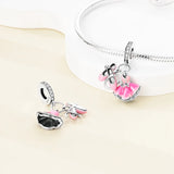 925 Sterling Silver Ballet Charm for Bracelets Fine Jewelry Women Pendant