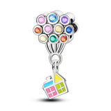 925 Sterling Silver Balloons and House Charm for Bracelets Fine Jewelry Women Pendant