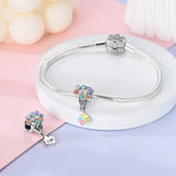 925 Sterling Silver Balloons and House Charm for Bracelets Fine Jewelry Women Pendant