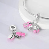 925 Sterling Silver Bathrobe and Slippers Charm for Bracelets Fine Jewelry Women Pendant