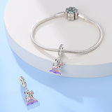 925 Sterling Silver Bear on Rocking Horse Charm for Bracelets Fine Jewelry Women Pendant