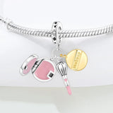 925 Sterling Silver Beauty Makeup Charm for Bracelets Fine Jewelry Women Pendant