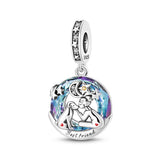 925 Sterling Silver Best Friend Love Charm for Bracelet Fine Jewelry Women