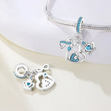 925 Sterling Silver Heart Birthstone Charm for Bracelets Fine Jewelry Women Pendant