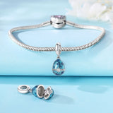 925 Sterling Silver Blue Easter Egg Charm for Bracelets Fine Jewelry Women Pendant