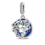 925 Sterling Silver Blue Hummingbird Charm for Bracelets Fine Jewelry Women Pendant