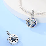 925 Sterling Silver Blue Hummingbird Charm for Bracelets Fine Jewelry Women Pendant
