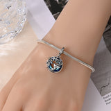 925 Sterling Silver Blue Hummingbird Charm for Bracelets Fine Jewelry Women Pendant