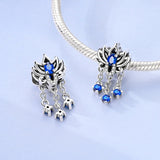 925 Sterling Silver Blue Lotus Charm for Bracelets Fine Jewelry Women Pendant