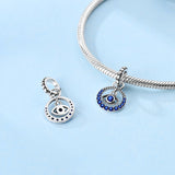 925 Sterling Silver Blue Protection Eye Charm for Bracelets Fine Jewelry Women Pendant