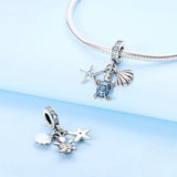 925 Sterling Silver Blue Turtle Charm for Bracelets Fine Jewelry Women Pendant