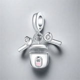 925 Sterling Silver Bluetooth Earphone Charm for Bracelets Fine Jewelry Women Pendant
