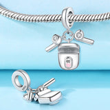 925 Sterling Silver Bluetooth Earphone Charm for Bracelets Fine Jewelry Women Pendant